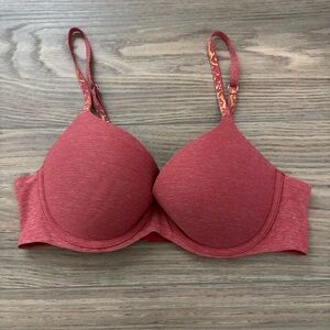 Aerie Real Sunnie Demi bra Red / Gold Holiday Sz 34C
